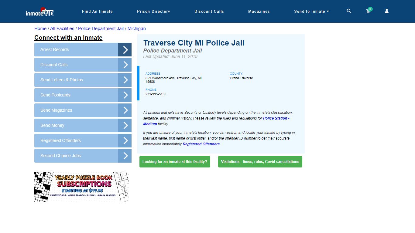 Traverse City MI Police Jail & Inmate Search - Traverse City, MI
